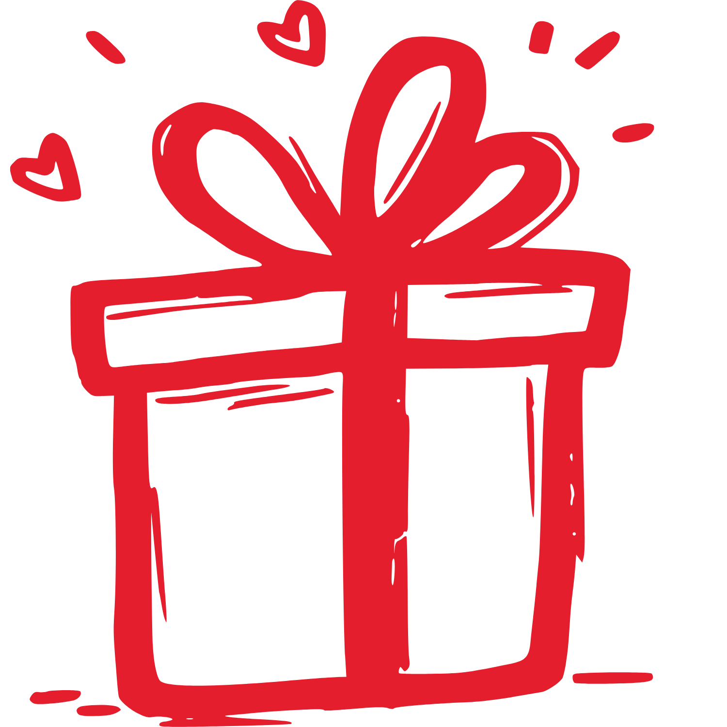 Geschenk mit roten Herzen