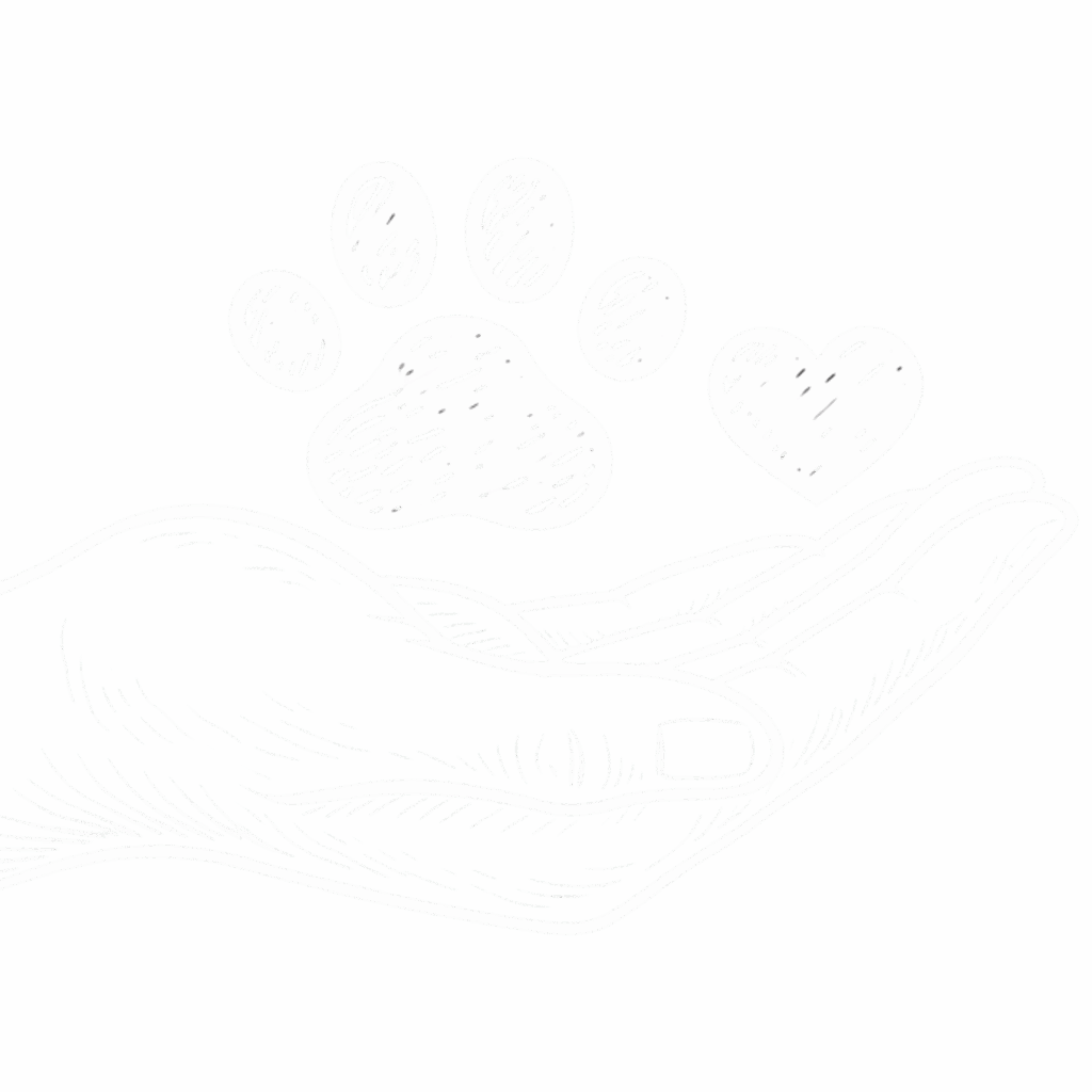 Hand mit Herz und Pfote