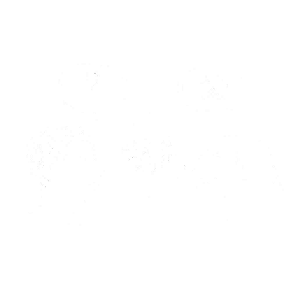 Mensch spricht mit Hund